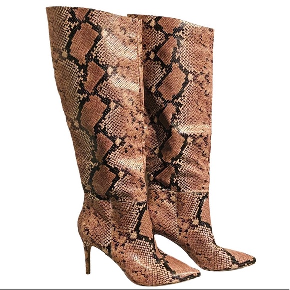 high heel snakeskin boots